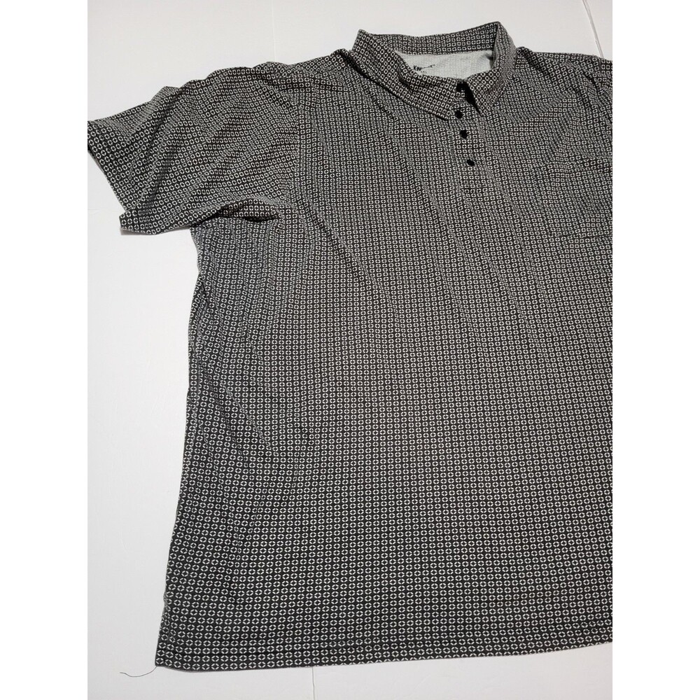 (#17) KINGSIZE Men's 5XL (Tall)Polo Shirt Short Sleeve Black And White
